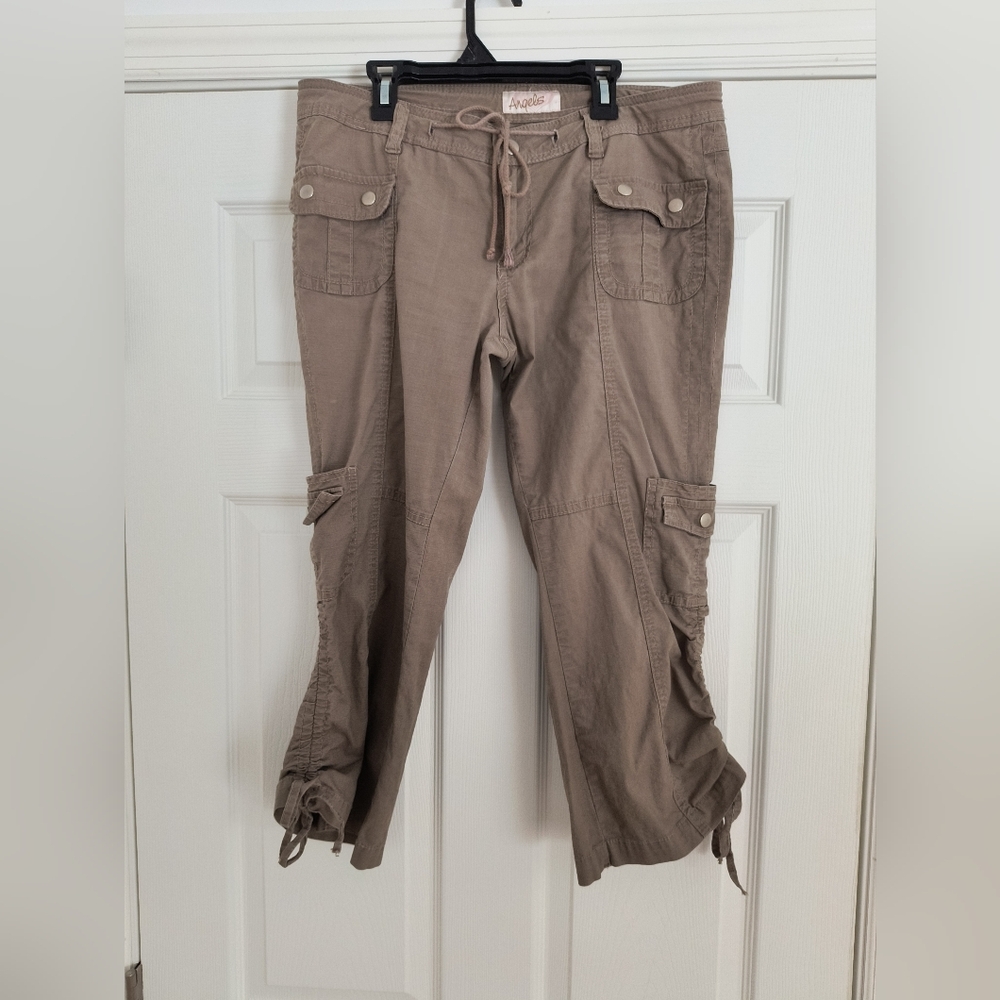 Angels Khaki Women's Capri Cargo Pants.